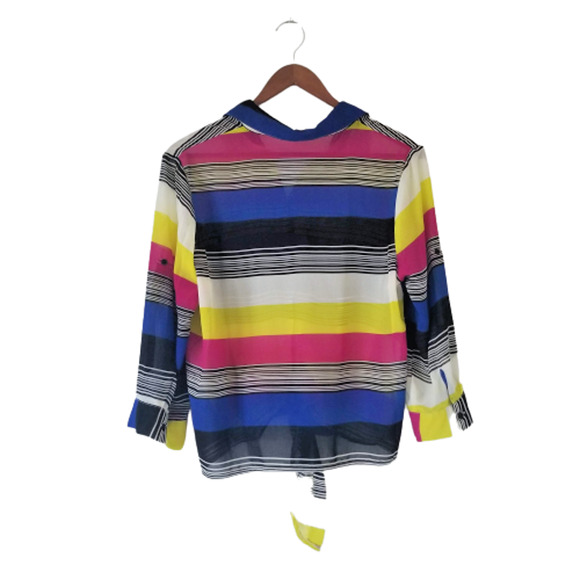 Casual Blouse for Women Multicolor Striped - Size L - Picture 2 of 3